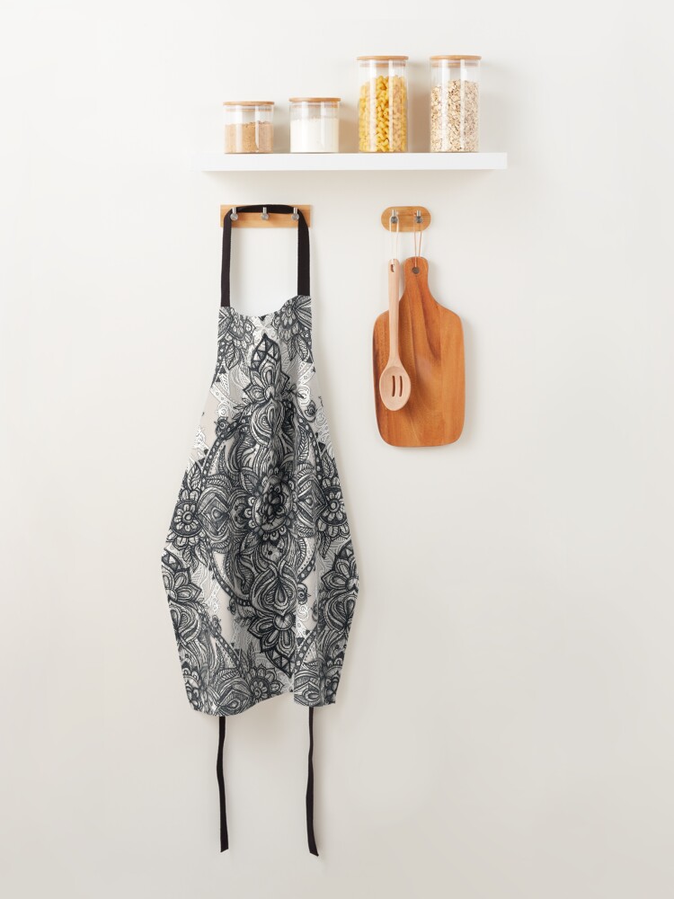 Alternate view of Charcoal Lace Pencil Doodle Apron