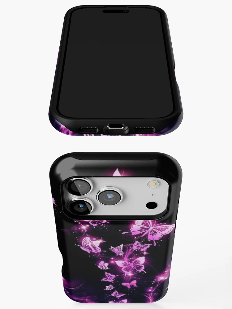 Thumbnail 3 of 4, iPhone Case, Neon Butterflies designed and sold by ReesDesigns.
