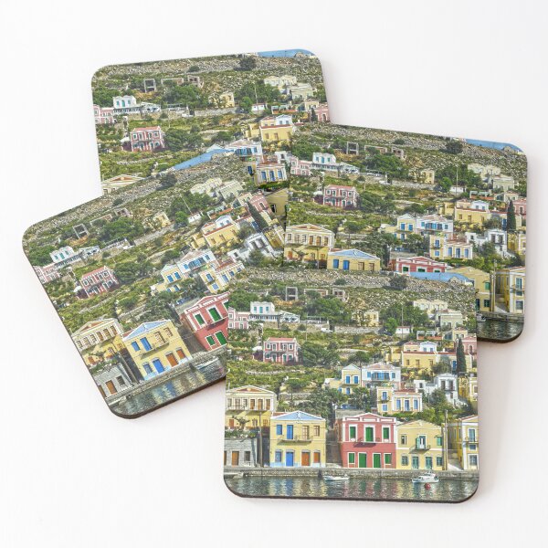Item preview, Colorful world of houses on Symi designed and sold by ARTmanhART.