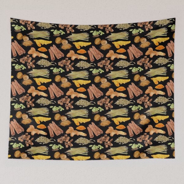 Item preview, Watercolor Illustration of a set of spices designed and sold by iswenyi.