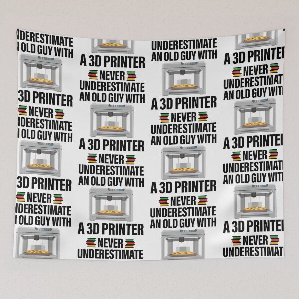 Item preview, Never Underestimate An Old Guy With A 3D Printer FFM designed and sold by GravitiTees.