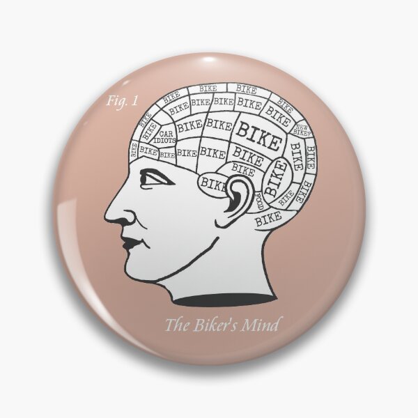 Item preview, The Biker's Mind Phrenology Motorbike Motorcycle Bike designed and sold by WibbleDesign.