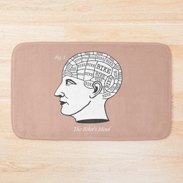 Item preview, The Biker's Mind Phrenology Motorbike Motorcycle Bike designed and sold by WibbleDesign.