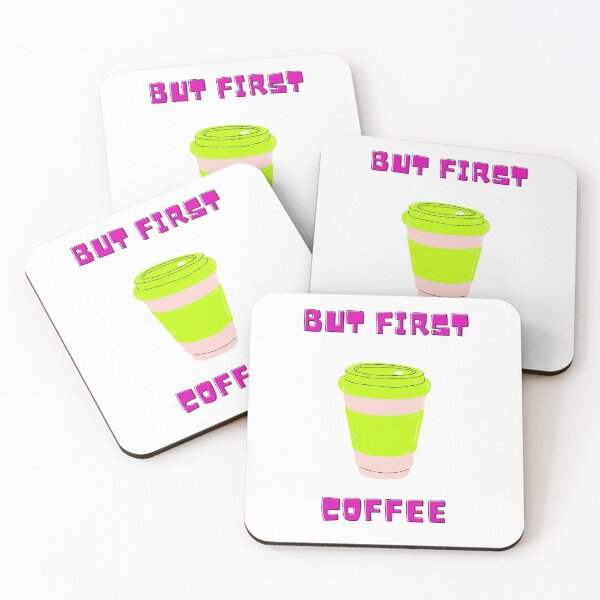 Item preview, But First....Coffee Pink Letters Yellow Cup Design designed and sold by LuckyKermit.
