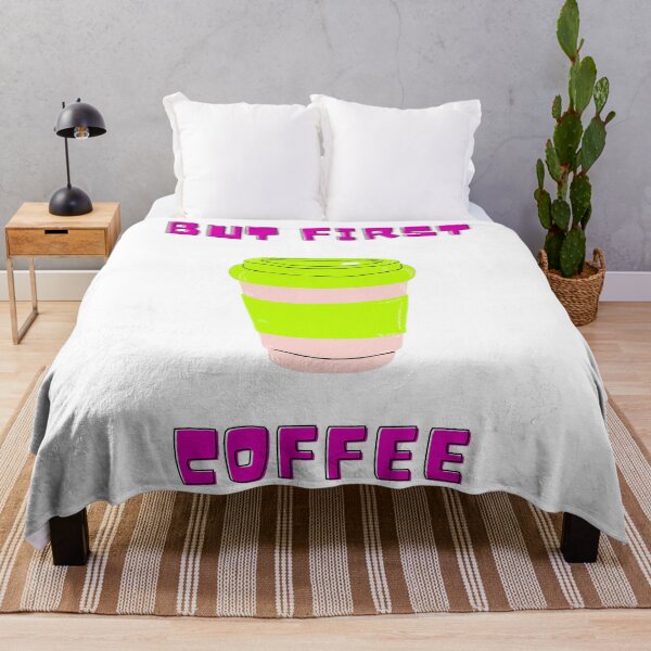 Item preview, But First....Coffee Pink Letters Yellow Cup Design designed and sold by LuckyKermit.