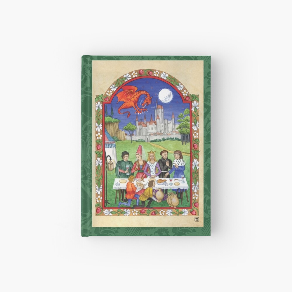 Medieval feast with dragon Hardcover Journal