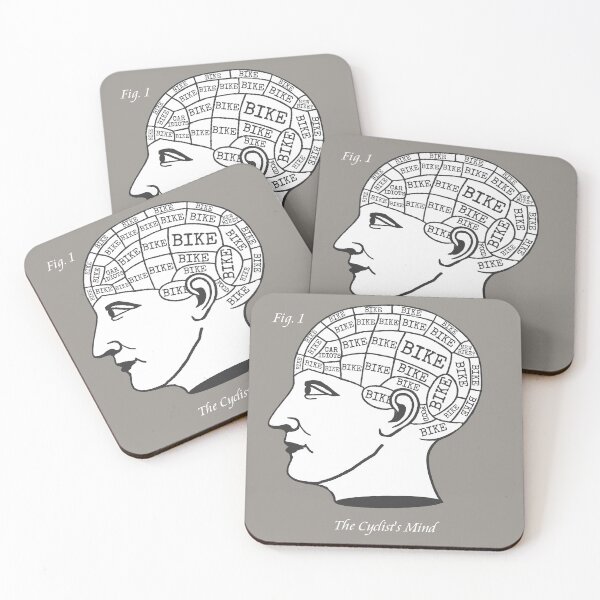 Item preview, The Cyclist's Mind Phrenology Bicycle Cycling  designed and sold by WibbleDesign.