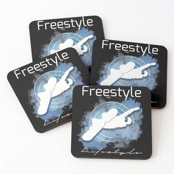 Item preview, Snowboarder Freestyle Lifestyle Blue on Black designed and sold by FatSlugDesigns.