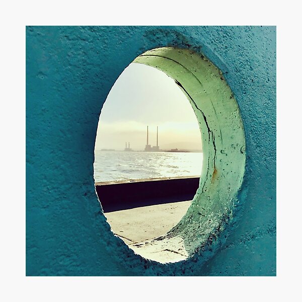 Poolbeg Chimneys from Clontarf, Dublin Photographic Print