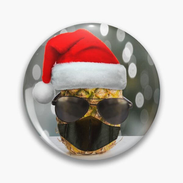 Item preview, Fashion Pineapple With Sunglasses wearing medical mask and hat christmas, holdiay in pandemic concept designed and sold by sigoisette.