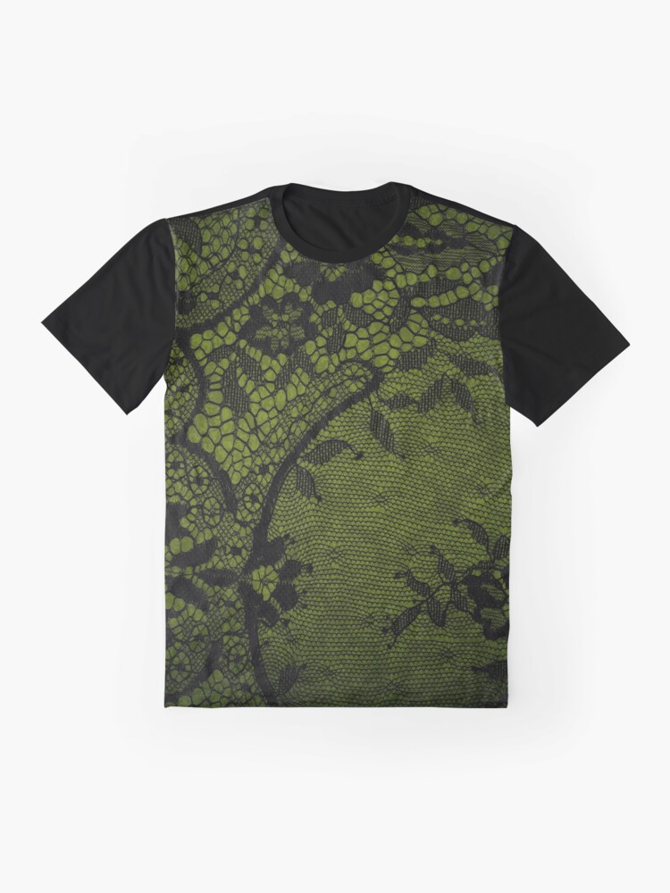 Alternate view of Beautiful Black Gothic Lace texture Graphic T-Shirt