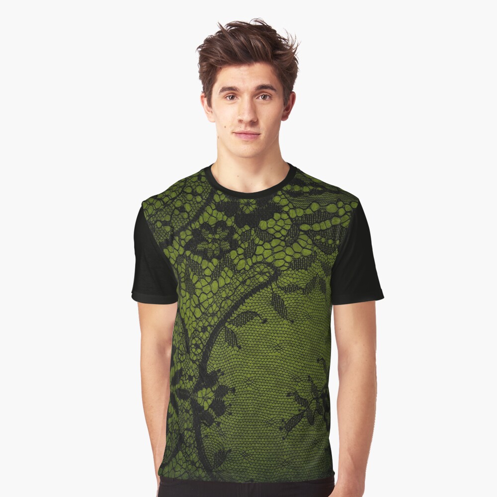 Beautiful Black Gothic Lace texture Graphic T-Shirt