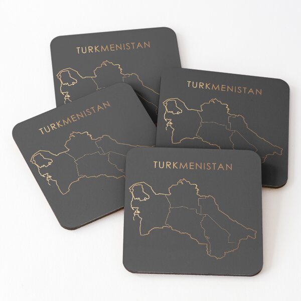 Item preview, Turkmenistan Gold Outline Map with State Boundaries designed and sold by Alo.