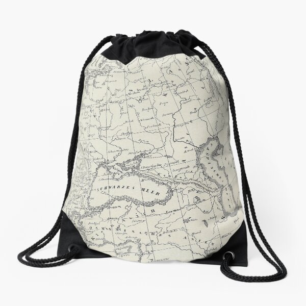 Vintage Map Drawstring Bag
