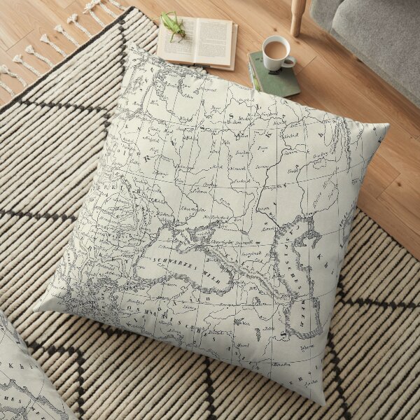 Vintage Map Floor Pillow