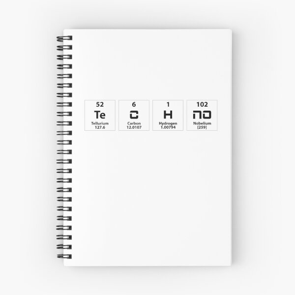 Item preview, Techno Periodic Table White Minimal Industrial DJ Festival Design designed and sold by TQS7.