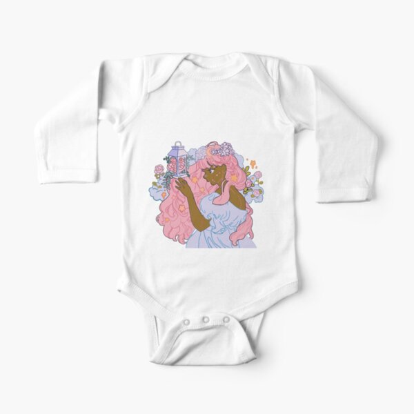 Floral Goddess Long Sleeve Baby One-Piece