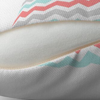 Coral Aqua Grey Chevron Muster Dekokissen Von Dreamingmind Redbubble