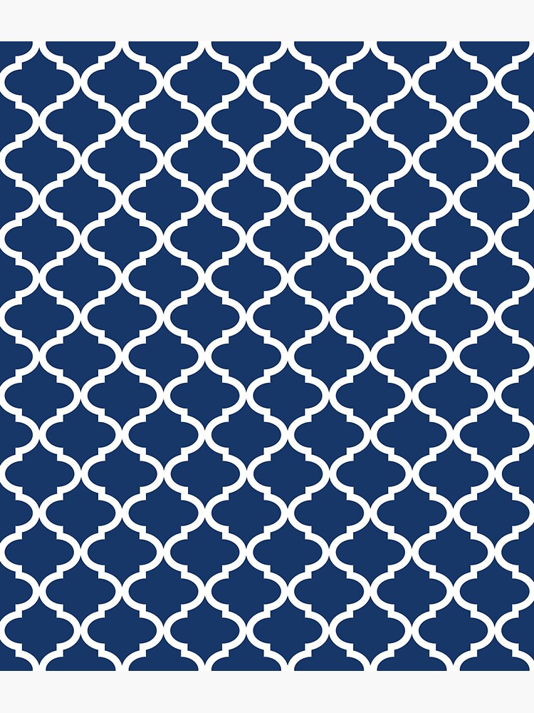 "Navy Blue White Quatrefoil" Sticker for Sale by dreamingmind Redbubble