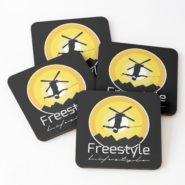 Item preview, Freestyle Lifestyle Skier on Black with White Text designed and sold by FatSlugDesigns.