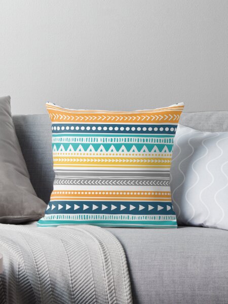 Item preview, Orange Yellow Blue Tribal Pattern designed and sold by dreamingmind.