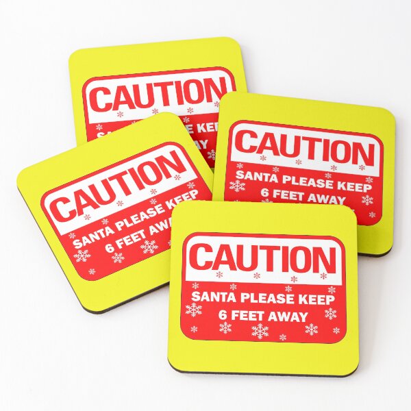 Item preview, Funny Christmas designs: Caution Santa please social distance (keep 6 feet away)  designed and sold by Deegital18.