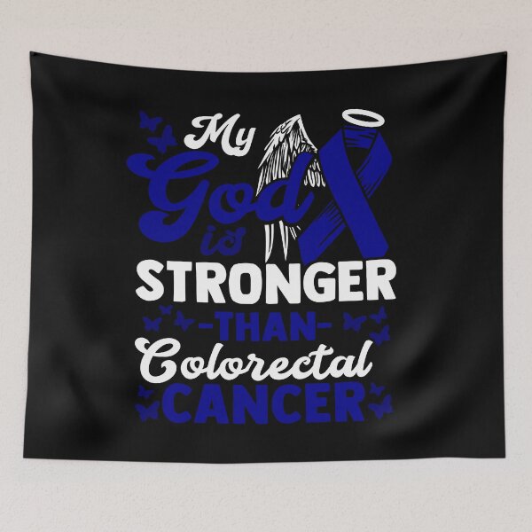 Item preview, My God is stronger than Colorectal Cancer - Awareness T-Shirt designed and sold by biNutz.