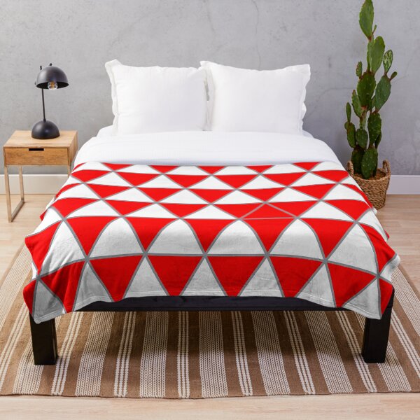 Item preview, White, red,  and gray geometric triangle pattern designed and sold by BaronessDesign.