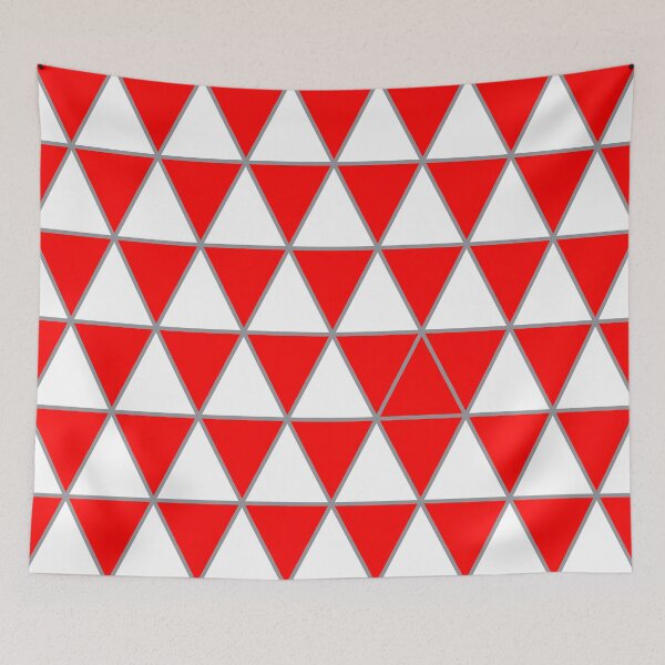 Item preview, White, red,  and gray geometric triangle pattern designed and sold by BaronessDesign.