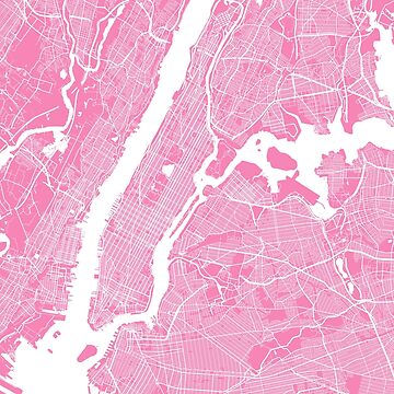 Artwork thumbnail, New York map pink by mapsart