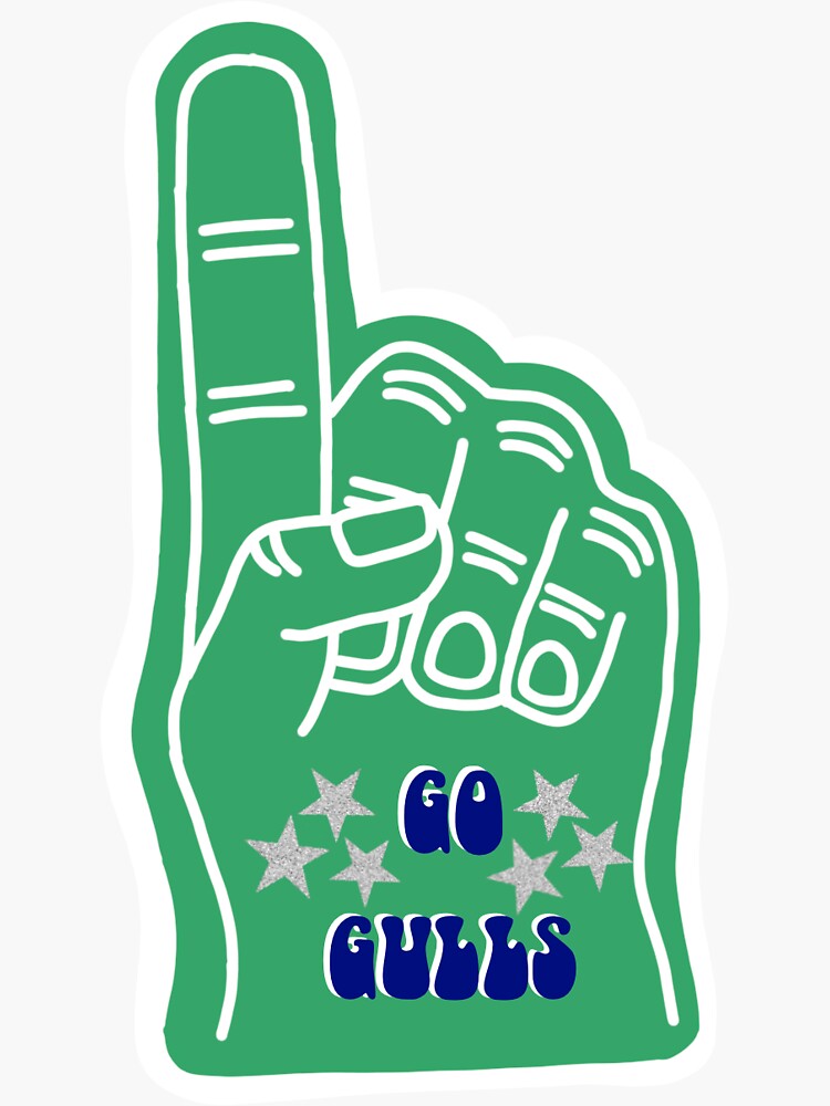 "Gulls Foam Finger Sticker" Sticker for Sale by megmcnally Redbubble