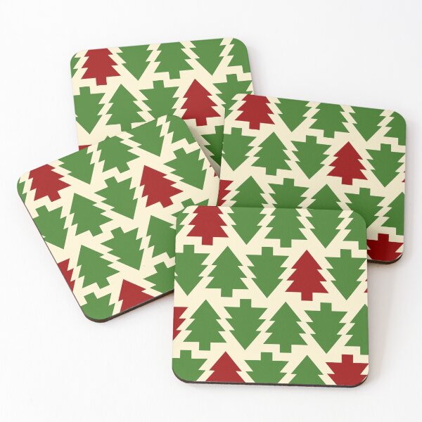 Item preview, Red and green Christmas tree patterns designed and sold by Fashimation20.