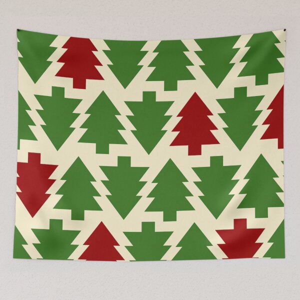 Item preview, Red and green Christmas tree patterns designed and sold by Fashimation20.