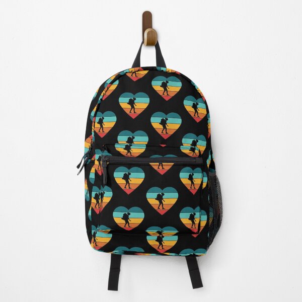 Item preview, I Love Backpacking - Woman Backpacker Hiker - Multicolored Heart designed and sold by HeatherPore.