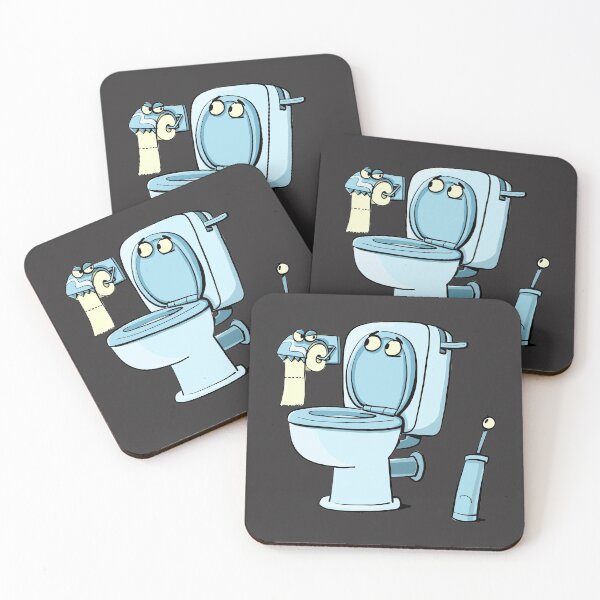 Item preview, toilet bowl and toilet paper holder in an argument designed and sold by duxpavlic.