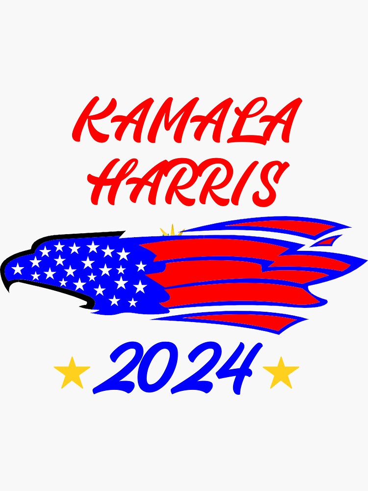 "KAMALA, 2024" Sticker by khalifah97 Redbubble