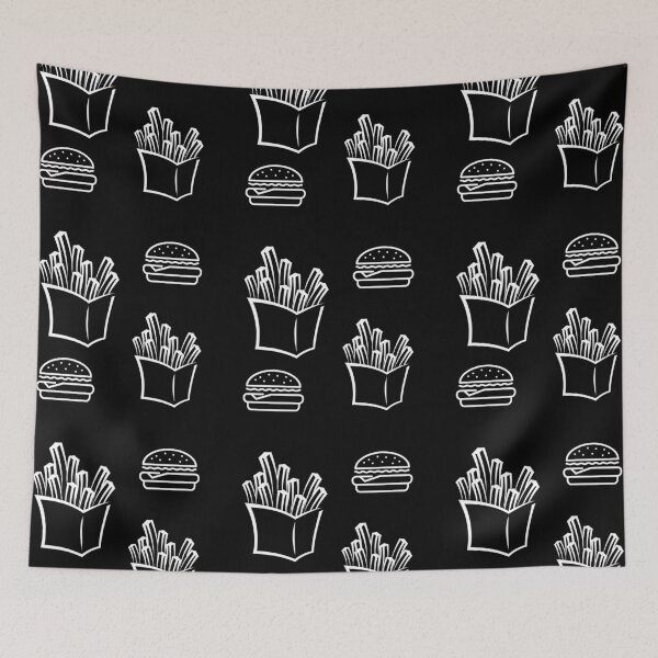 Item preview, French Fries Pattern Black White designed and sold by kyds.