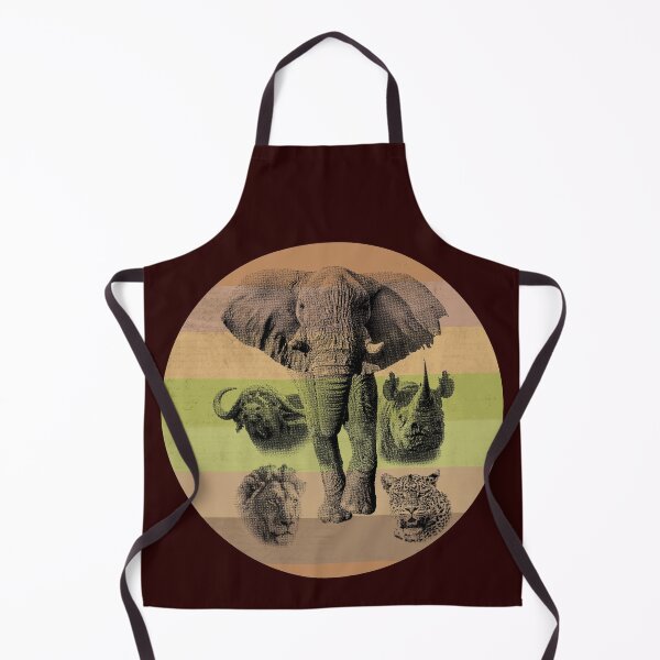 Item preview, Africa's Big 5 on Retro-style Sunset in Colors of Africa designed and sold by Scotch Macaskill.