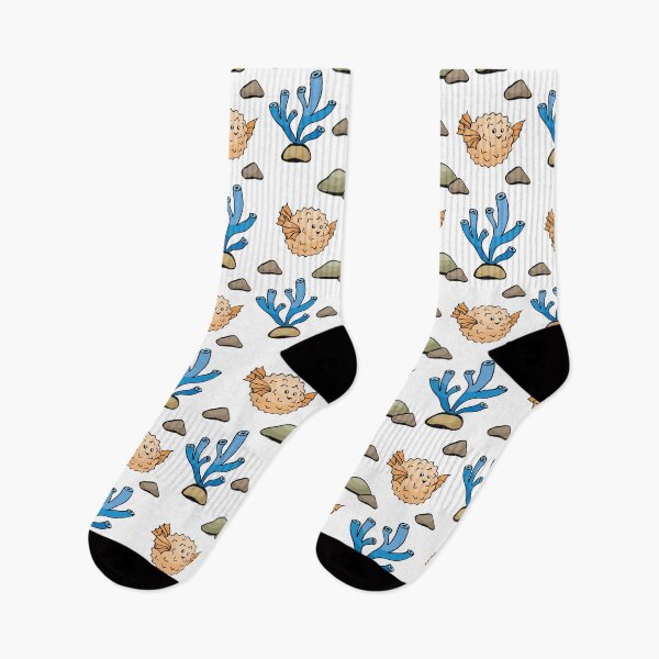 Item preview, Porcupinefish Coral Reef Seamless Pattern designed and sold by yessir1981.
