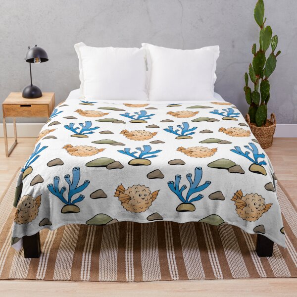Item preview, Porcupinefish Coral Reef Seamless Pattern designed and sold by yessir1981.