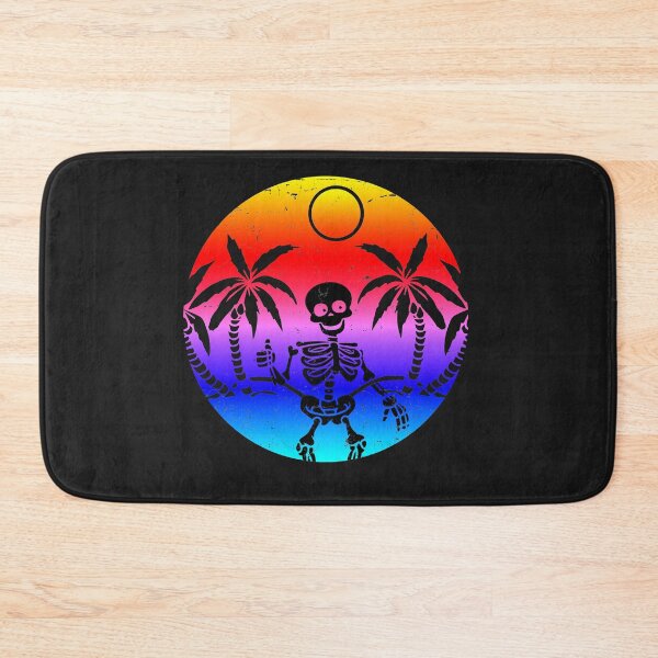 Item preview, Skeleton skull Happy sunset with palm trees designed and sold by tarek25.