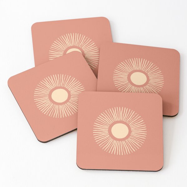 Sun Burst - Dust Pink Coasters (Set of 4)