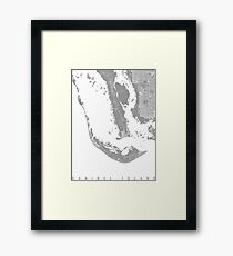 Sanibel island map grey Framed Print