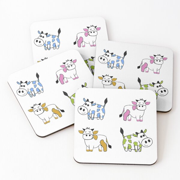 Item preview, Vacas Kawaii four sticker pack designed and sold by NancyArtDesigns.