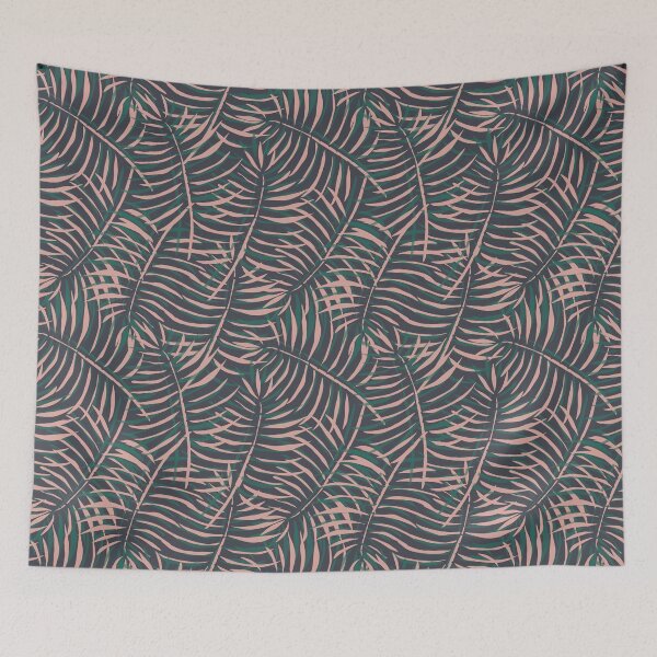 Item preview, Green and Pink Tropical Jungle Leaf Pattern designed and sold by Claire Wall Designs.