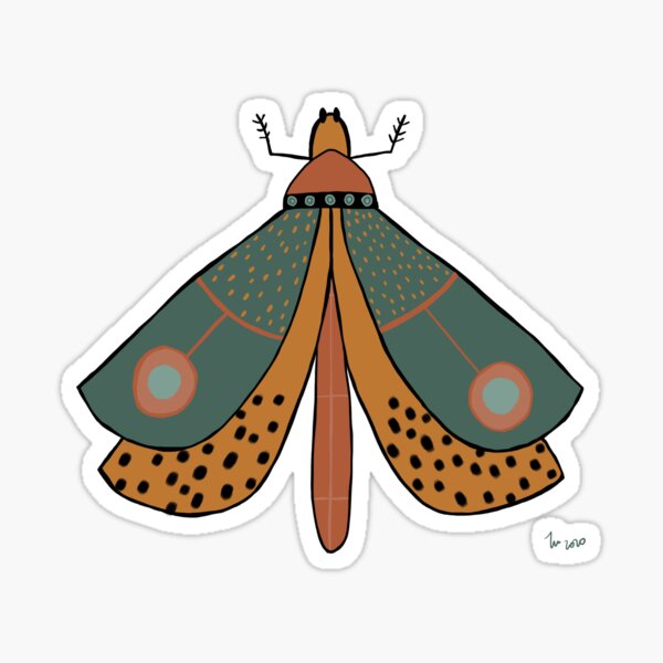 Item preview, Fantasy whimsical moth digital drawing designed and sold by Florcitasart.