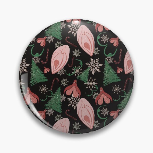 Item preview, christmas vulva pattern black designed and sold by berlinsisters.