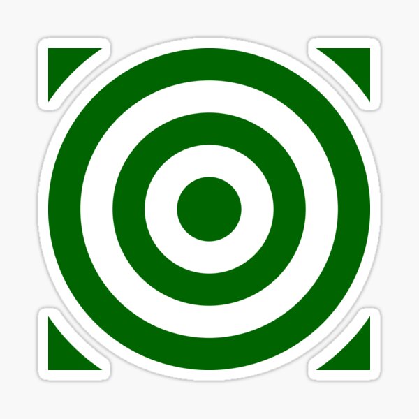 "Dark Green Bullseye on Black Background" Sticker for Sale by