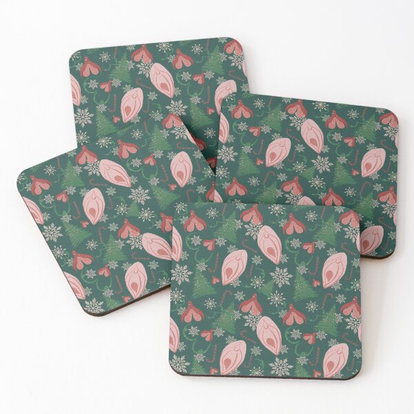 Item preview, christmas vulva pattern green designed and sold by berlinsisters.