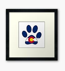 Colorado flag paw print Framed Print